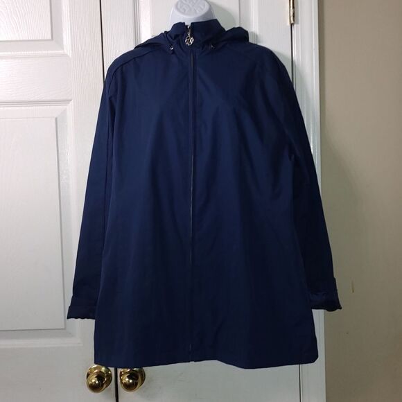 ZeroXposur lightweight navy raincoat water resistant jacket coat Sz XL NWOT - Picture 1 of 7